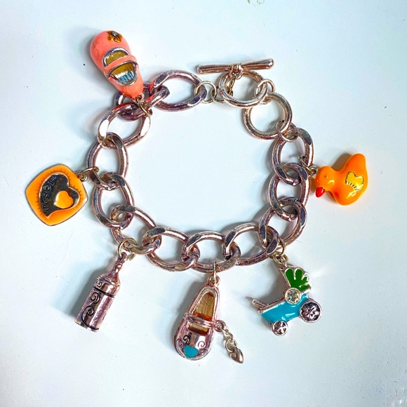 Vintage BRIGHTON Baby Charms Silver Tone Bracelet Size 7 - Picture 8 of 8